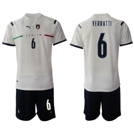 Fußballtrikots Italien Marco Verratti 6 Kinder Auswärts Trikotsatz 2021-2022 Fußballtrikots Italien Marco Verratti 6 Kinder Auswärts Trikotsatz 2021-2022